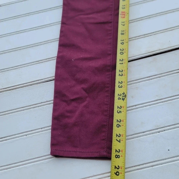 No BOUNDARIES Low Rise Stretch Skinny Fit Jeans Junior Pant Red Burgundy Sz 3 - Picture 4 of 9